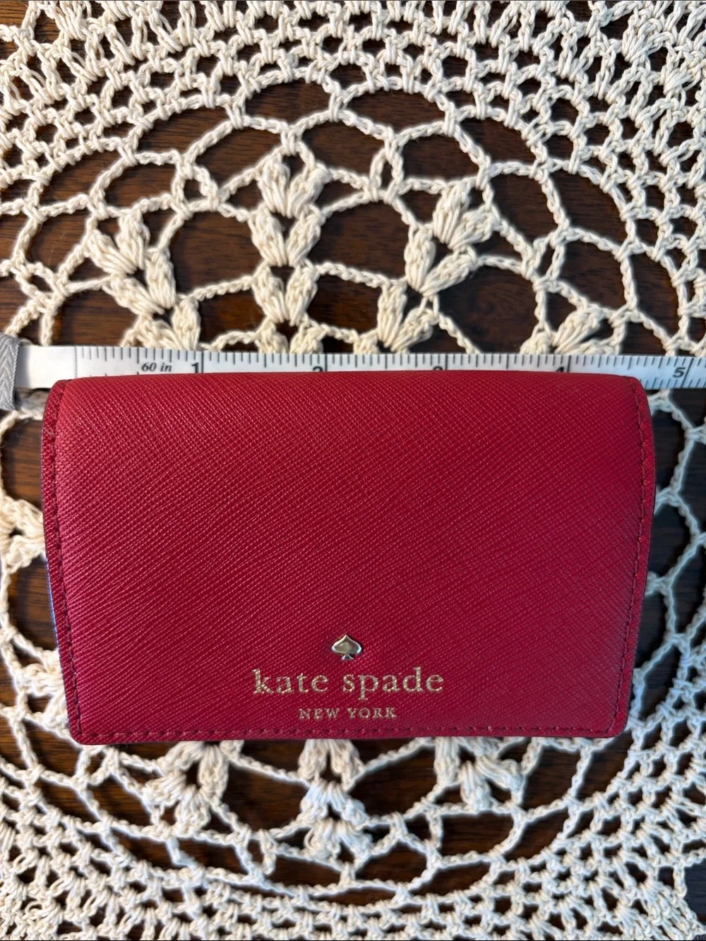Kate Spade Red Compact Card Case Wallet